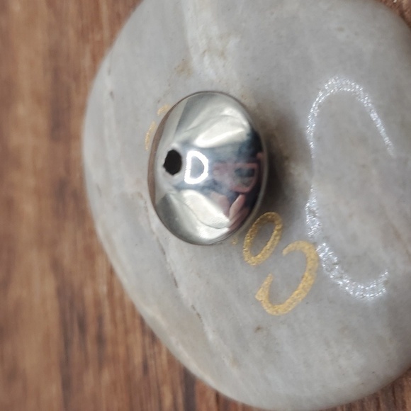Cylinder silver spacer charm - Picture 2 of 2